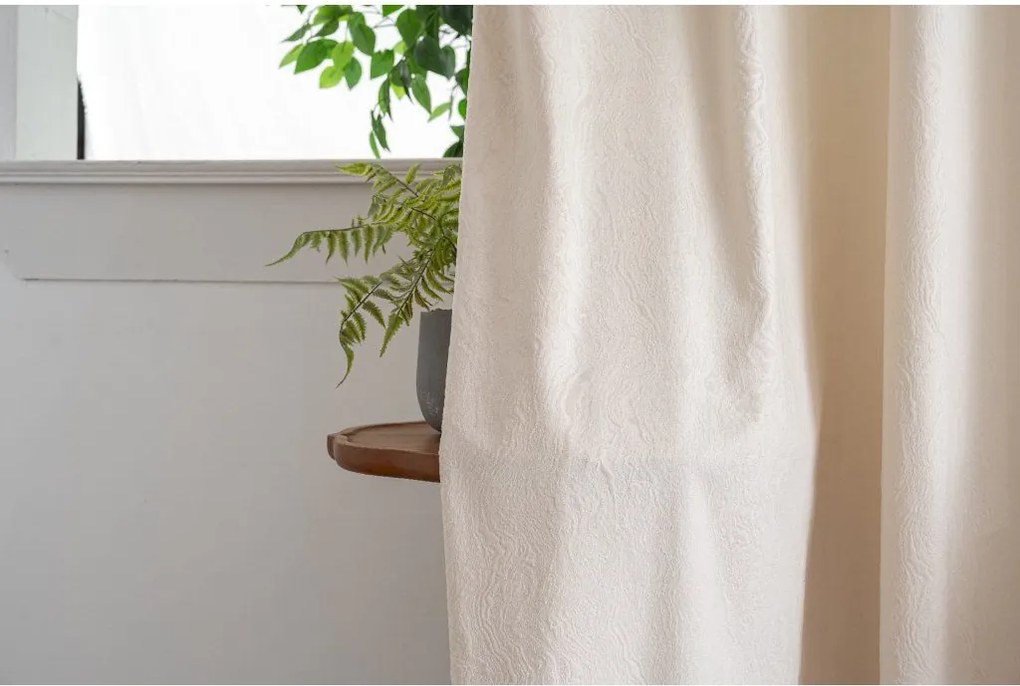 Zasłona zaciemniająca DUNES VELVET 140x250 cm, kremowa Zawieszanie: Metalowe pierścienie