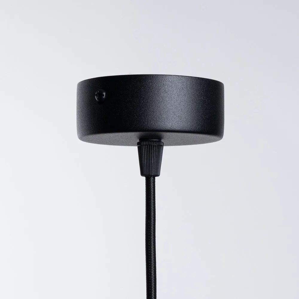 Biało-czarna lampa wisząca ze szklanym kloszem Belinda – Sollux