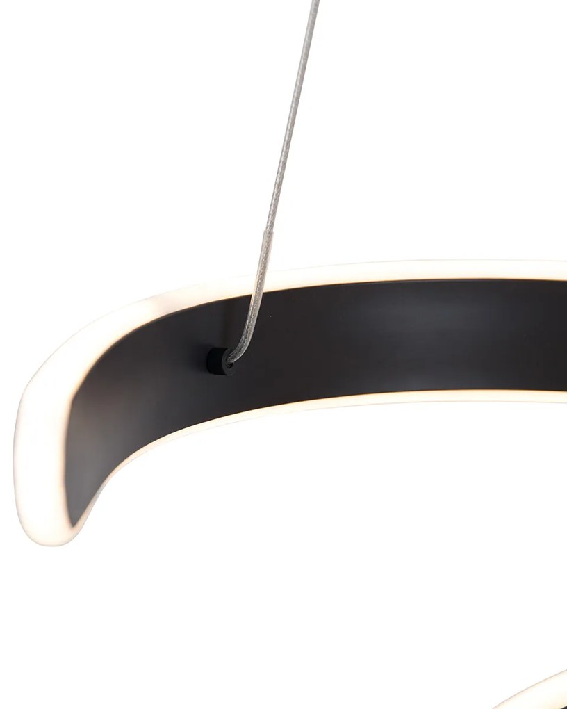 Designerska lampa wisząca szara z 3-stopniowym ściemnianiem LED - FrankDesignerski Oswietlenie wewnetrzne