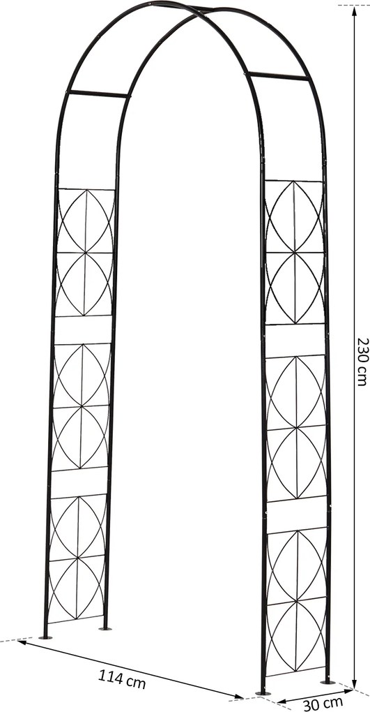 Outsunny Pergola Łukowa Kratka Brama Odporna na Warunki Atmosferyczne Metal Wys 230cm | Aosom PL