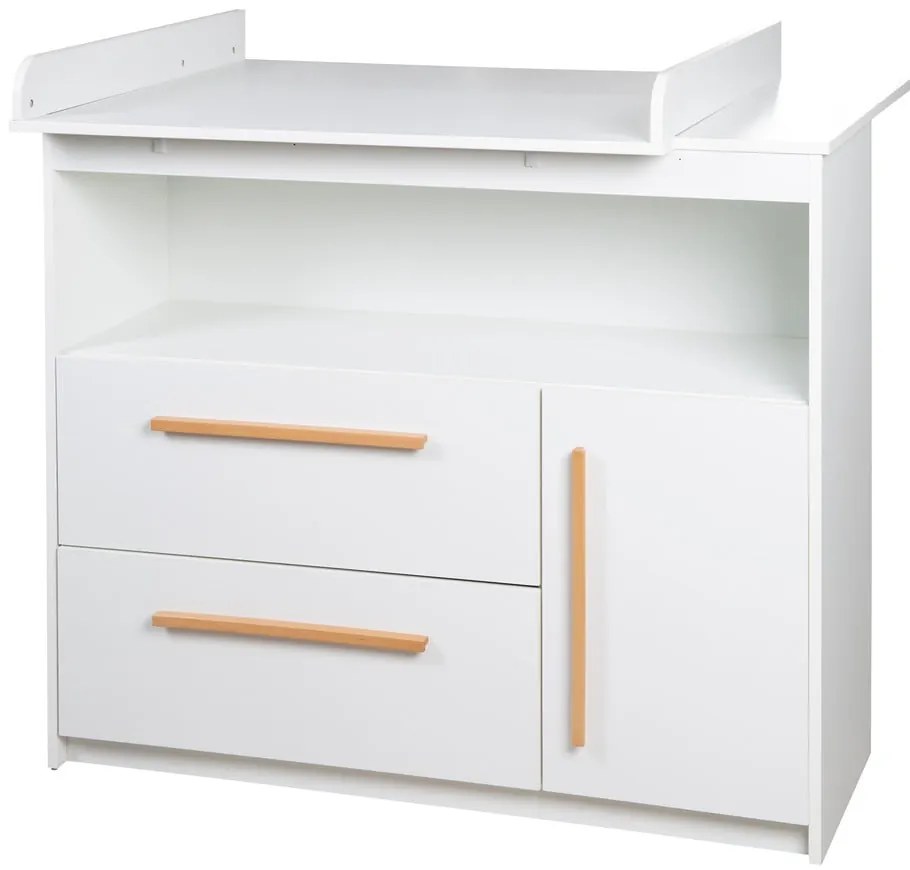 Biała niska komoda dziecięca 107x98 cm Lilo – Roba