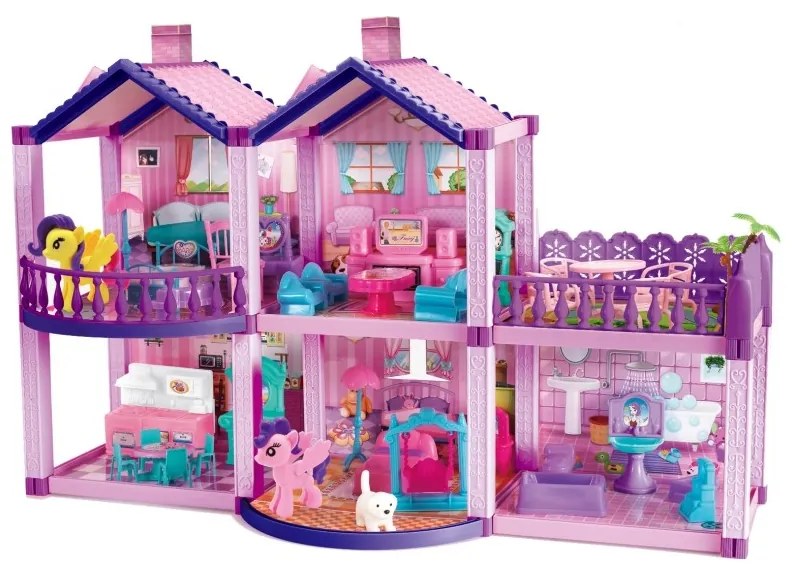Woopie domek dla lalek kucyków pony fantasy villa 120 el.
