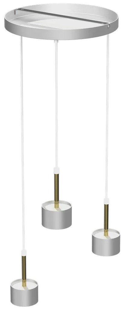 Lampa wisząca ARENA WHITE/GOLD 3xGX53, potrójna, na kole biała