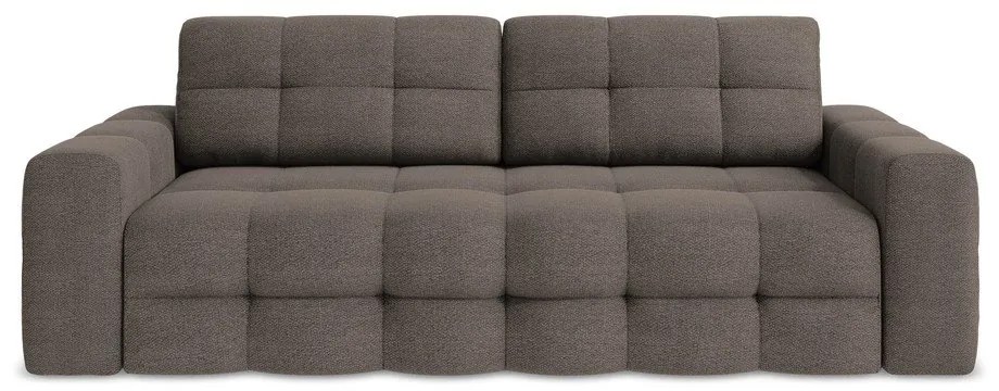 Brązowa rozkładana sofa z materiału bouclé 255 cm Milu – Makamii