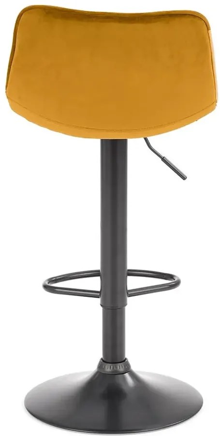 Musztardowe krzesło barowe z oparciem D1-H70