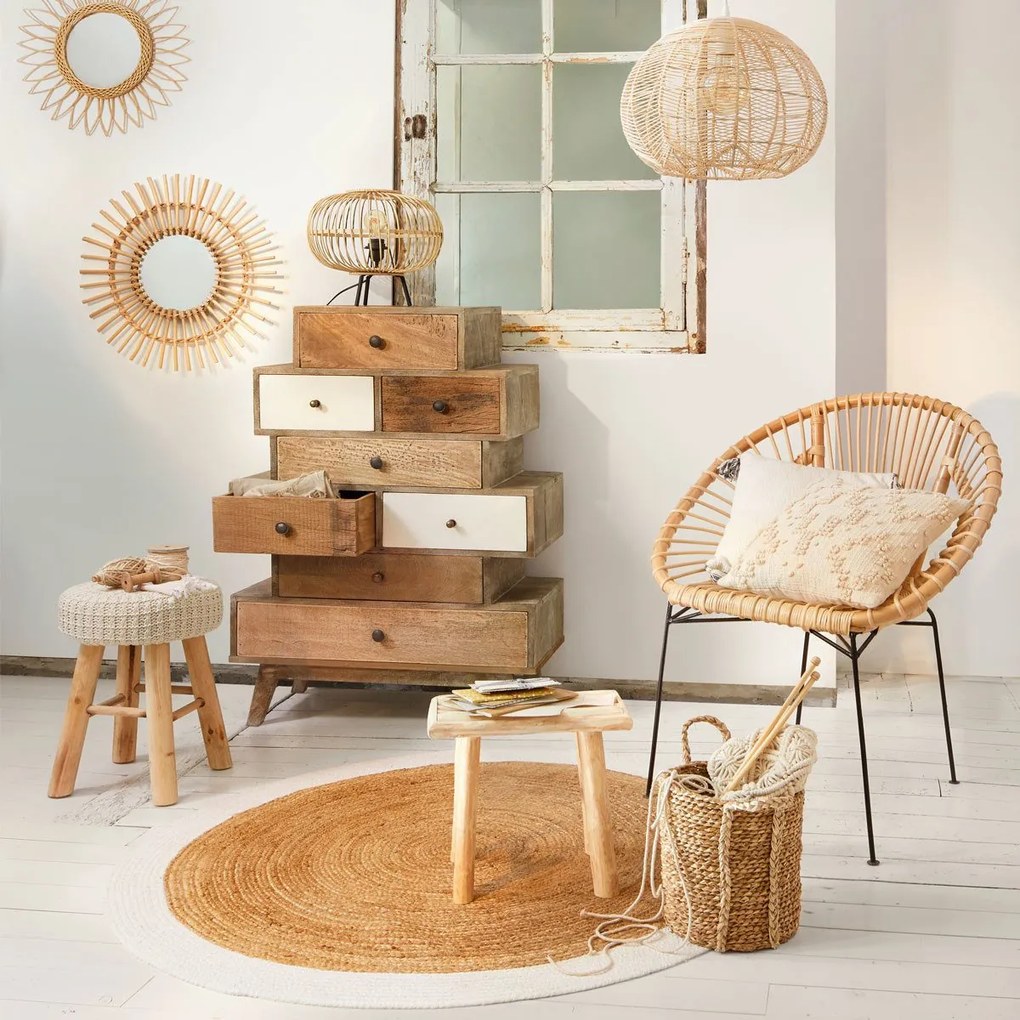 Taboret tapicerowany w stylu retro, 43 x 32 cm