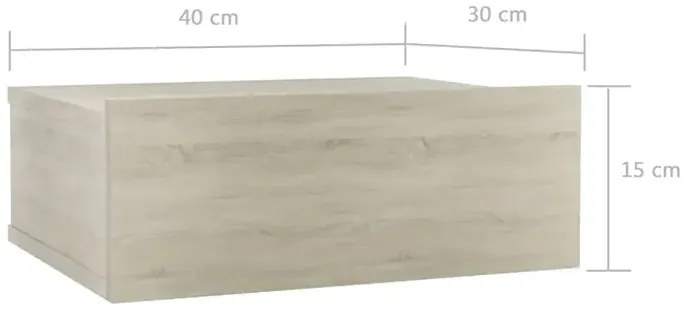 Minimalistyczna wisząca szafka nocna dąb sonoma - Nala