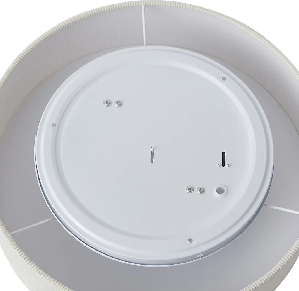 Nowoczesna lampa sufitowa biała z aksamitnym abażurem 38 cm 2-źródła światła - Luz