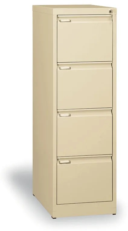 Metalowa szafa kartotekowa A4, 4 szuflady, beżowy