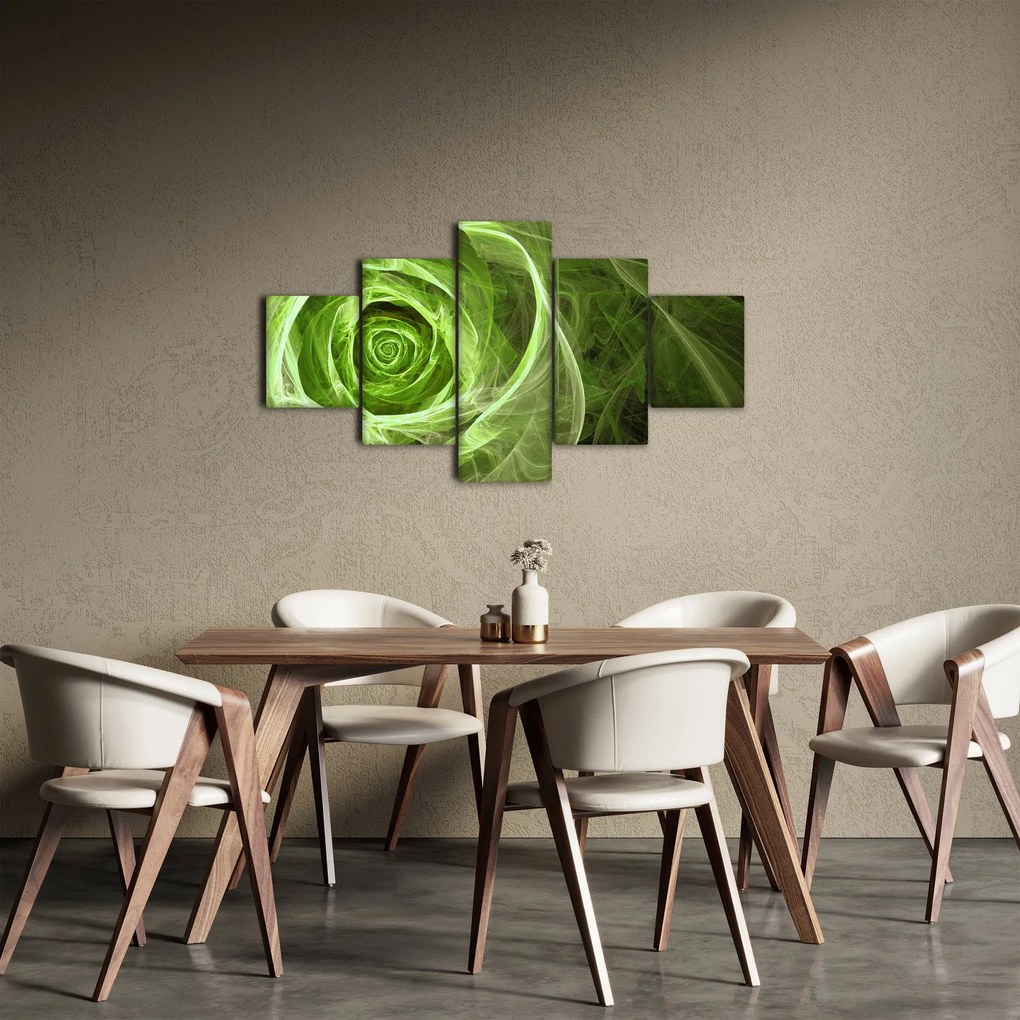 Obraz - Abstrakcyjny zielony róż (125x70 cm)