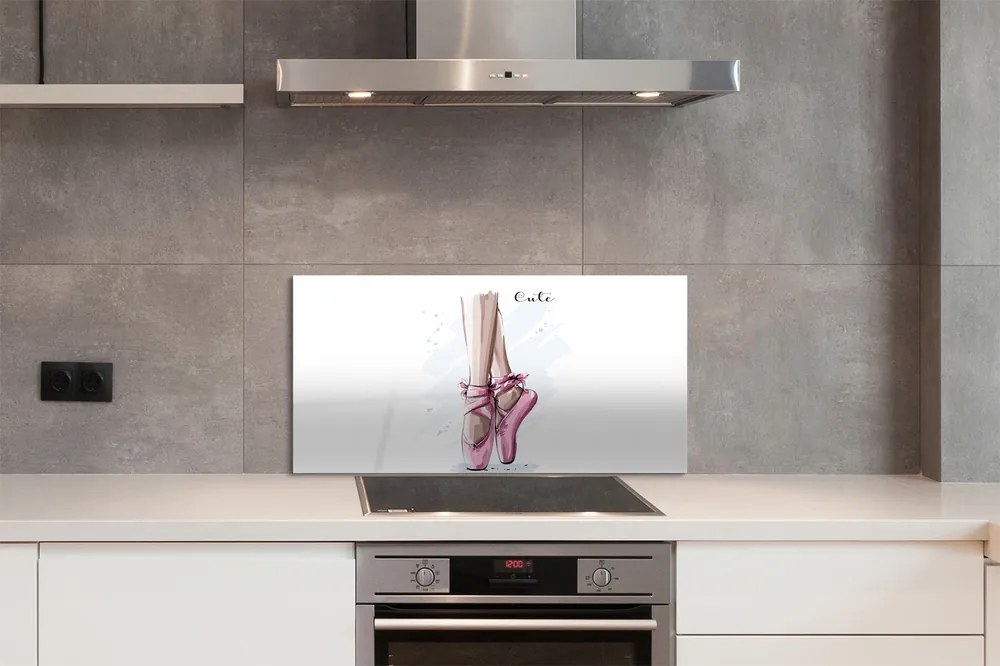 Panel szklany do Kuchni Różowe Pointy Baletowe