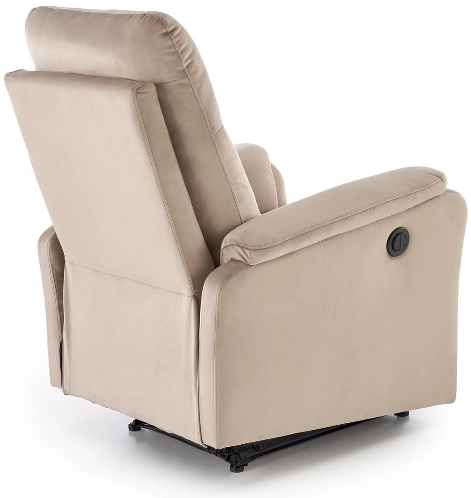 Fotel wypoczynkowy z funkcją elektrycznego rozkładania CROCUS beżowy