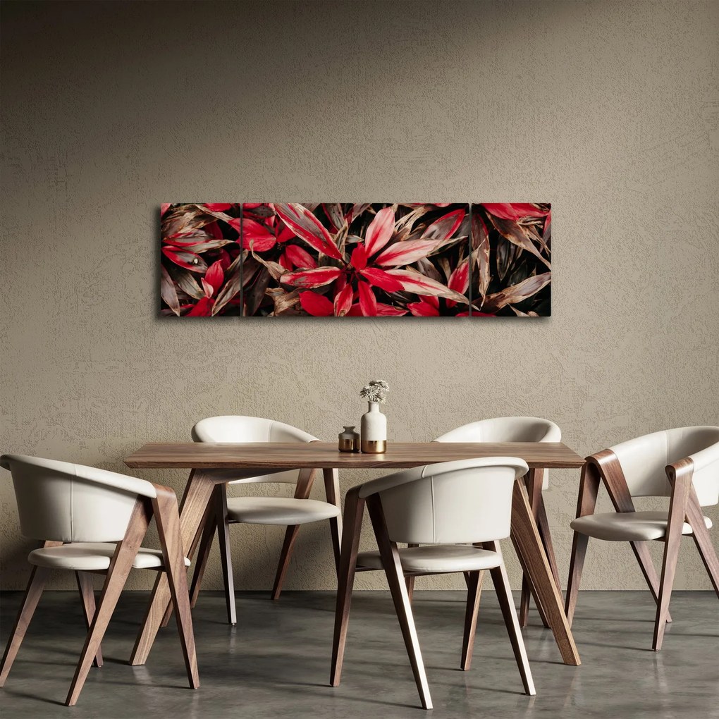 Obraz czerwonych płatków (170x50 cm)