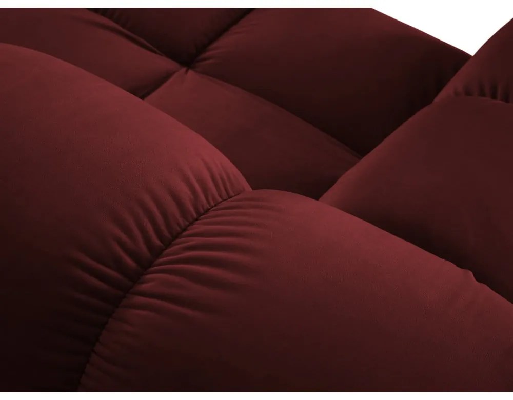 Czerwona aksamitna sofa 285 cm Bellis – Micadoni Home