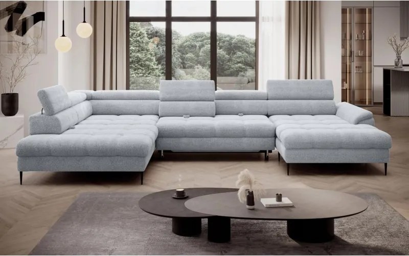 Narożnik EMPOLI XL w układzie U Lewostronny z funkcją spania Lewostronny w ktaninie AUSTIN 20 WERSAL