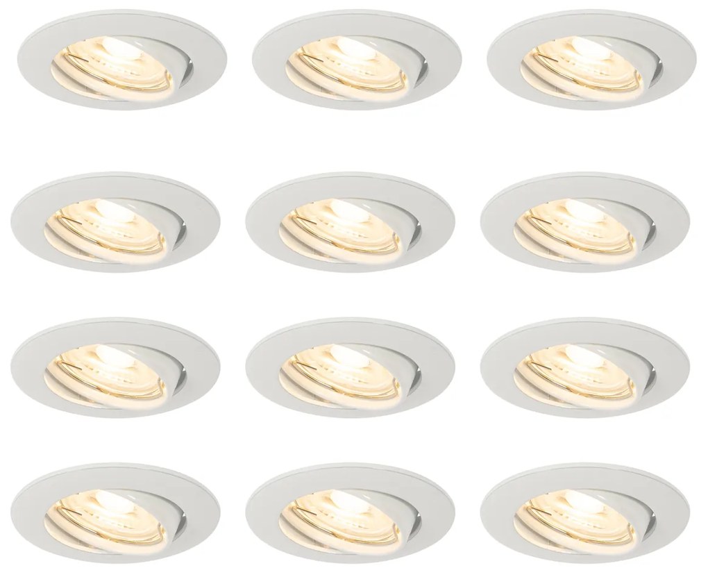 Zestaw 12 białych opraw LED GU10 35 mm - Edu Nowoczesny Oswietlenie wewnetrzne
