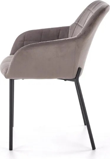 Tapicerowane krzesło do jadalni z wysokimi podłokietnikami K305