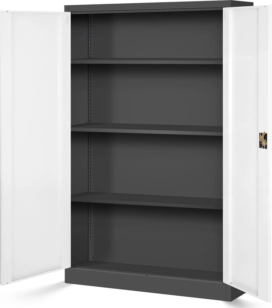 Metalowa szafa aktowa Kevin 90x40x140 cm biały/antracyt