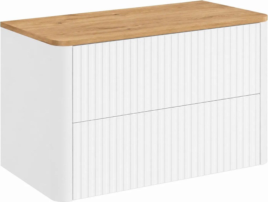 Szafka łazienkowa 80, Biały, blat dąb craft, 80,8 x 44,2 x 50 cm