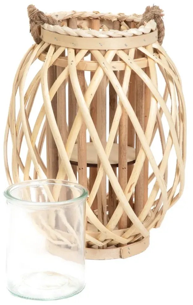 Lampion LAGGE pleciony naturalny 30 cm HOMLA