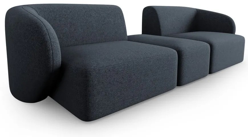 Niebieska sofa z tkaniny szenilowej 246 cm Paolo – Milo Casa