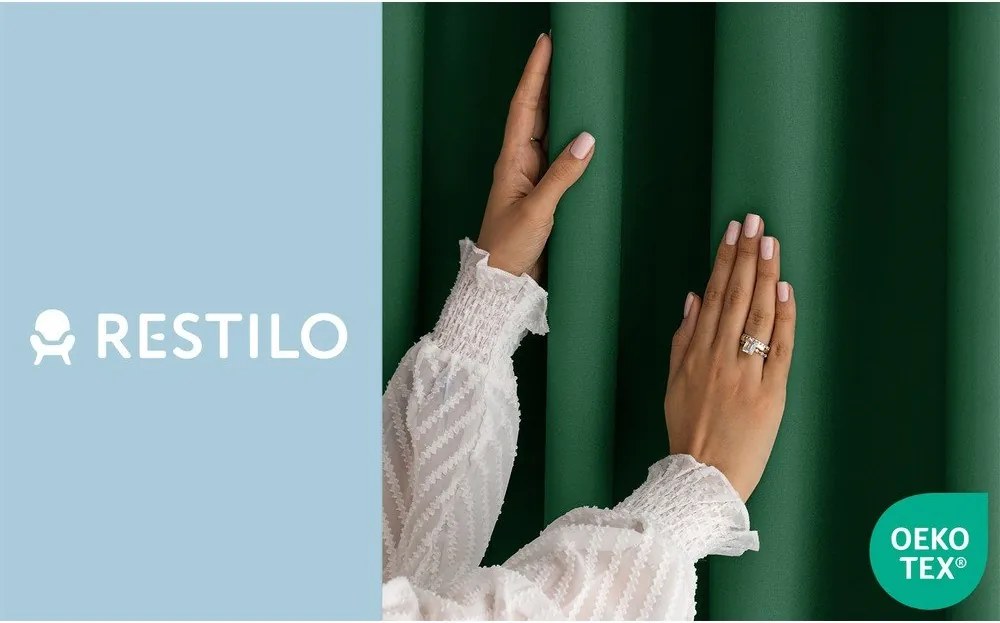 Ciemnozielona zasłona częściowo zaciemniająca (dimout) 140x270 cm Carli – Restilo