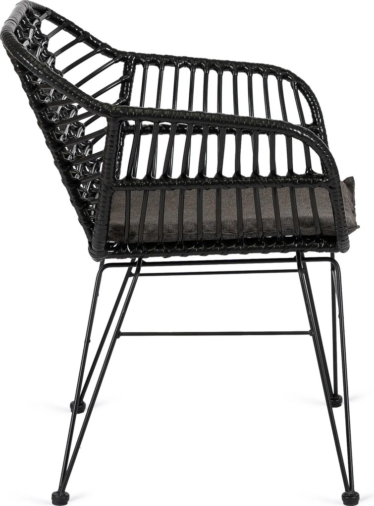 Krzesło Ogrodowe Rattanowe MUSA Czarne