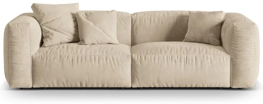 Beżowa aksamitna sofa modułowa 240 cm Martina – Micadoni