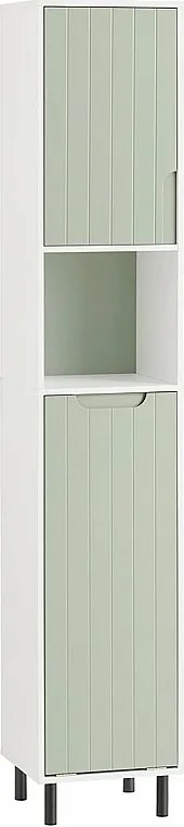 Szafka łazienkowa wysoka słupek z koszem na pranie BZR137-GR