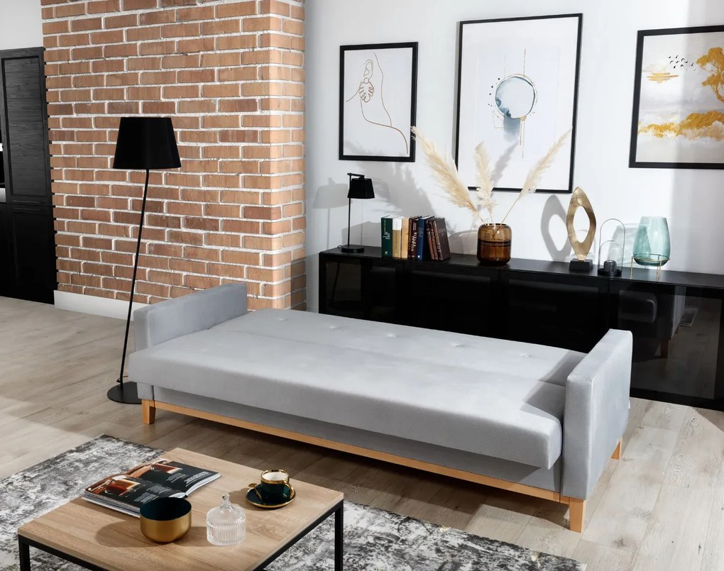 Sofa rozkładana z funkcją spania SELENE VELVET zielona ELTAP