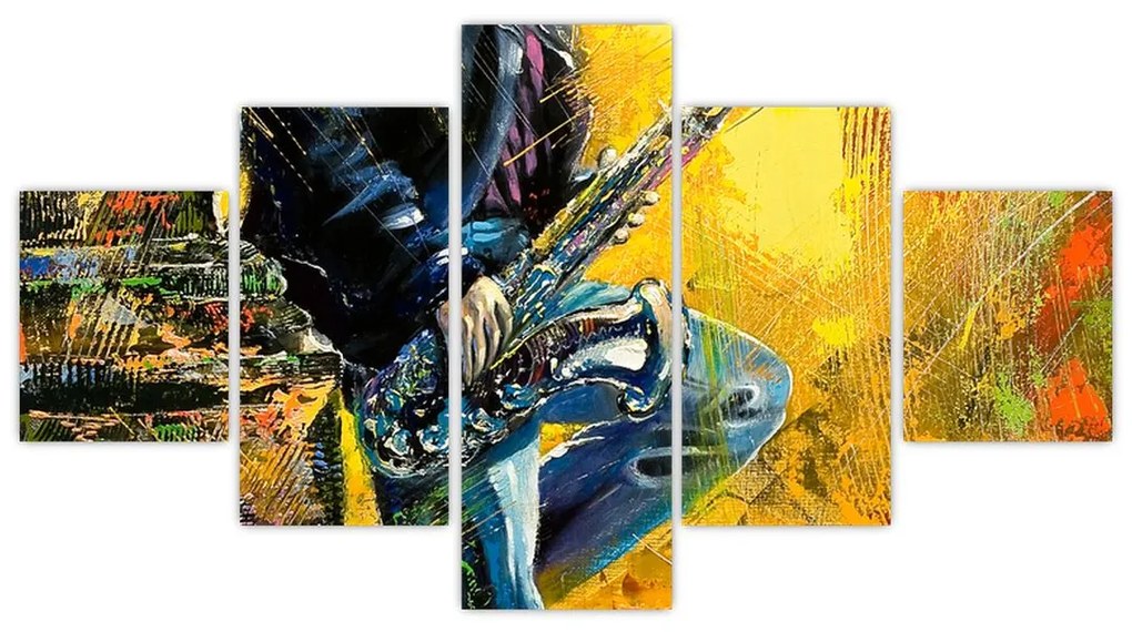Obraz saksofonisty (125x70 cm)