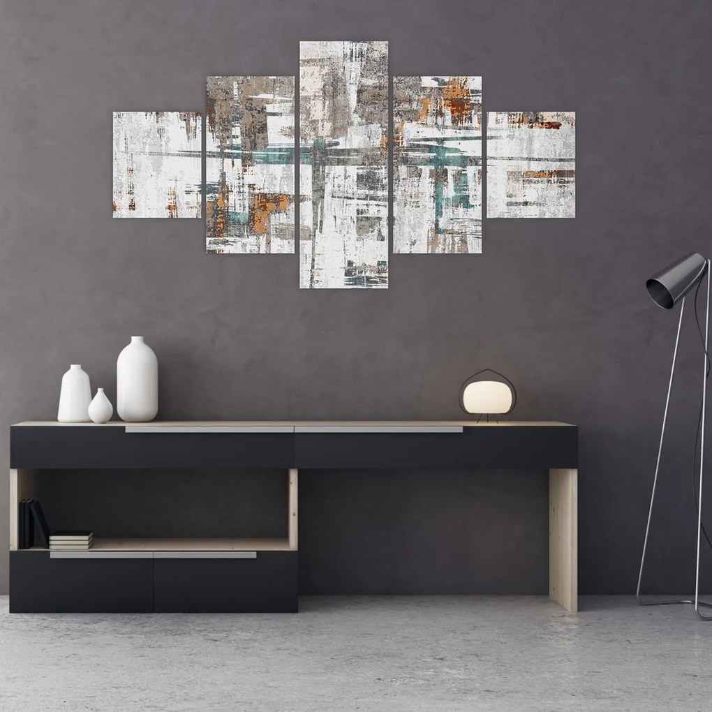 Obraz - Abstrakcyjne pociągnięcia (125x70 cm)