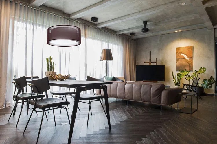 Brązowa elegancka lampa wisząca nad stół - S436 W5-S98