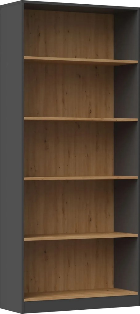 Otwarty regał na zabawki antracyt + dąb artisan G5-K52