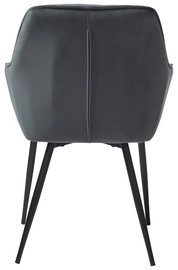 Szare aksamitne krzesła z podłokietnikami zestaw 2 szt. Nolan Stripe – Unique Furniture