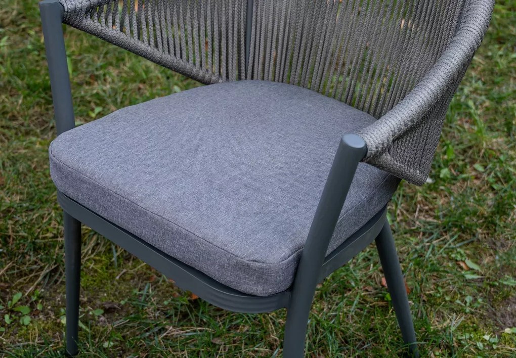 Stylowy zestaw balkonowy Levante z aluminium - 2 krzesła, stolik kawowy