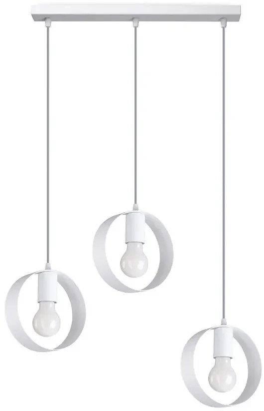 Biała geometryczna lampa wisząca nad stół - A175 F8-P50