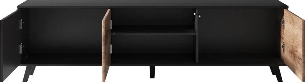 Szeroka szafka RTV z ryflowanym frontem Random RTV-2