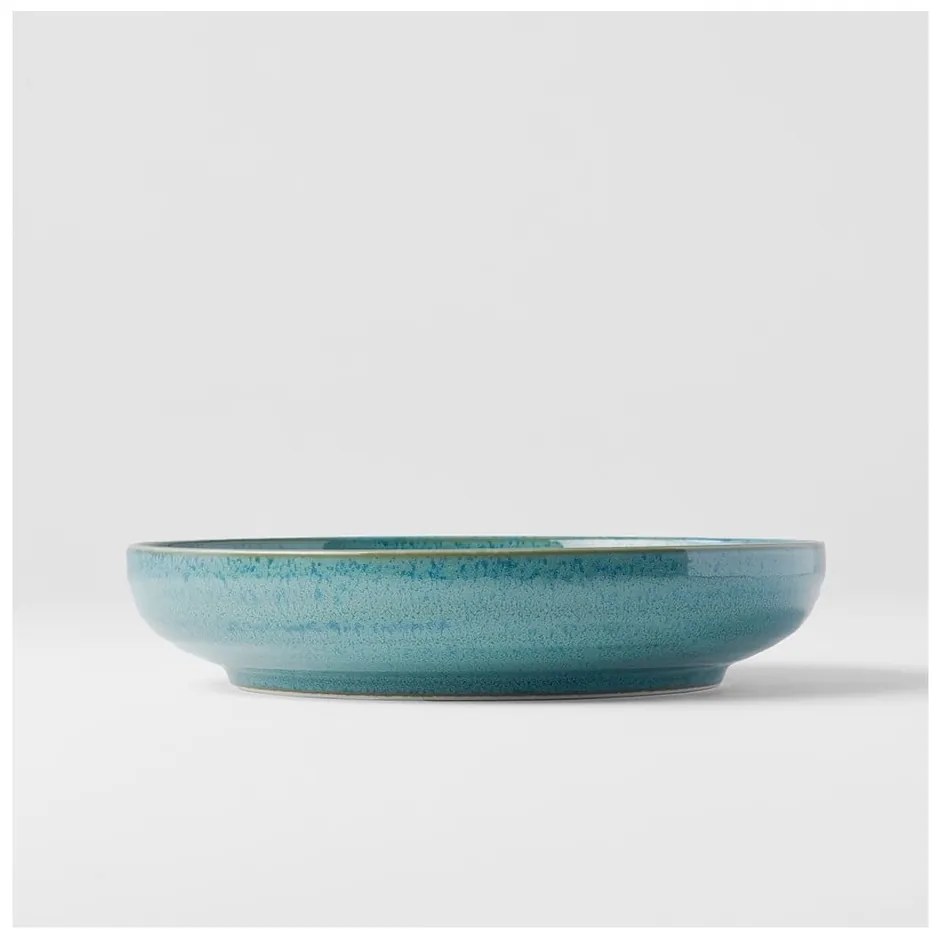 Turkusowy głęboki ceramiczny talerz ø 20 cm Peacock – MIJ