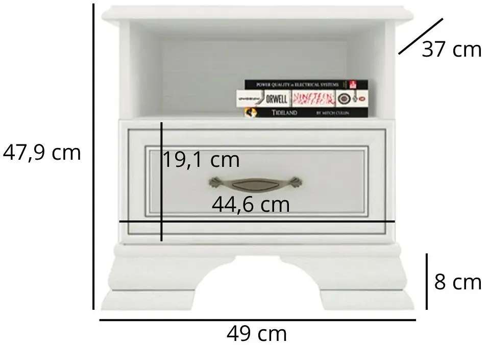 Szafka nocna z szufladą fineline crema L3-T91
