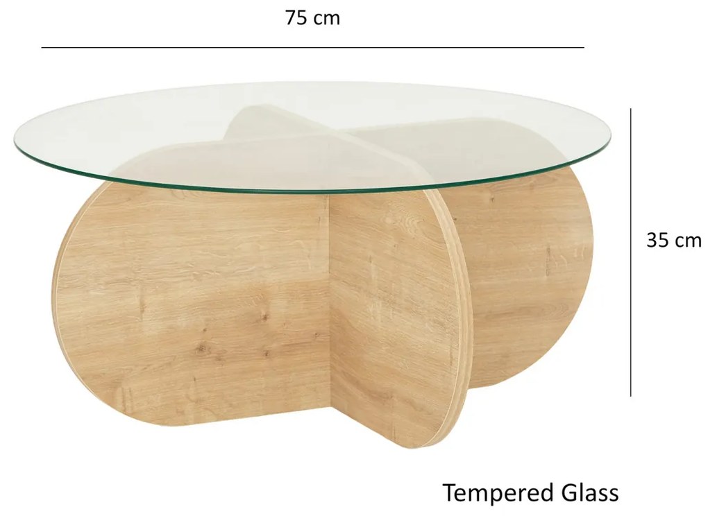 Stolik kawowy Bubble Sapphire Oak
