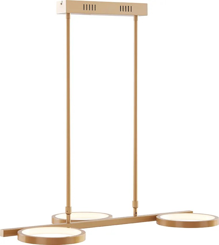 Nowoczesna lampa wisząca złota z LED 3-stopniowo ściemnialna 3-światłowa - Vivé