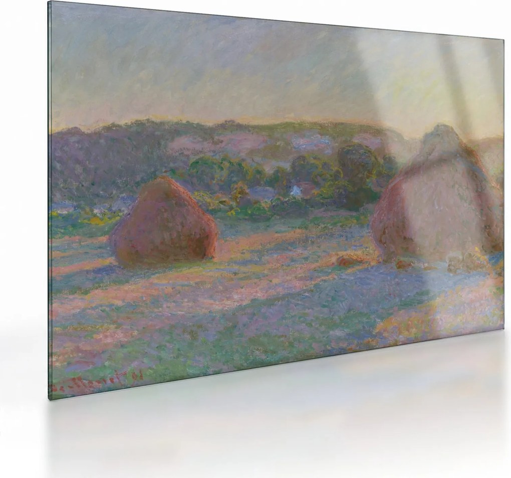 Obraz na szkle - Claude Monet, Stacks of Wheat (End of Summer) , reprodukcje (70x50 cm)