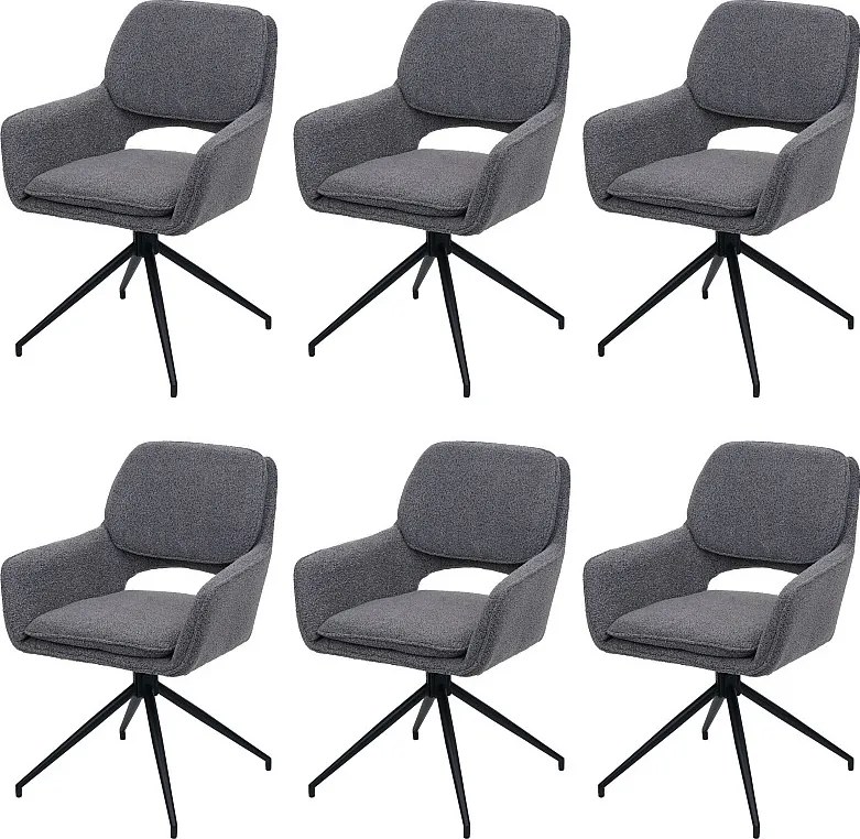 Krzesło do jadalni MCW-N74 (zestaw 6 sztuk),  szary