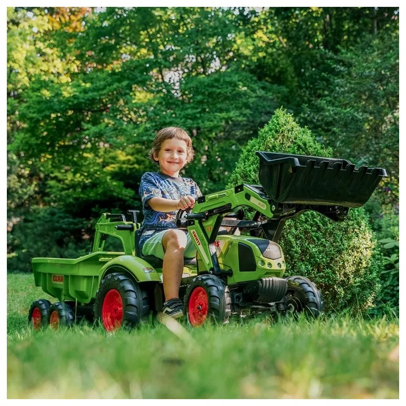 Falk traktor claas avec zielony na pedały z przyczepką od 3 lat