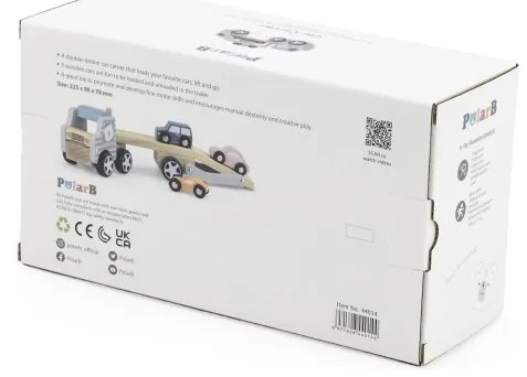 Viga polarb drewniana laweta z samochodzikami montessori