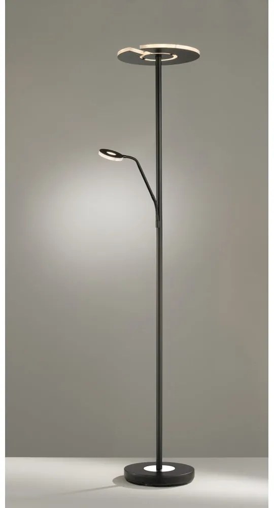 Czarna lampa stojąca LED ze ściemniaczem (wysokość 180 cm) Dent – Fischer & Honsel