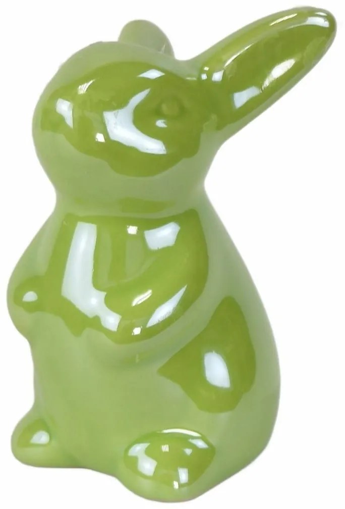 Wielkanocny ceramiczny zajączek Greeny zielony, 8cm