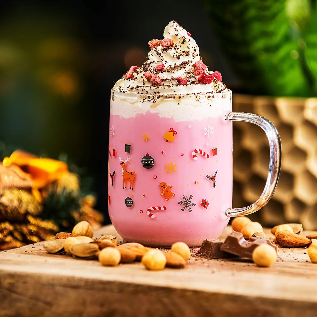 4Home Kubek szklany Hot&Cool Christmas time 350 ml, 2 szt.