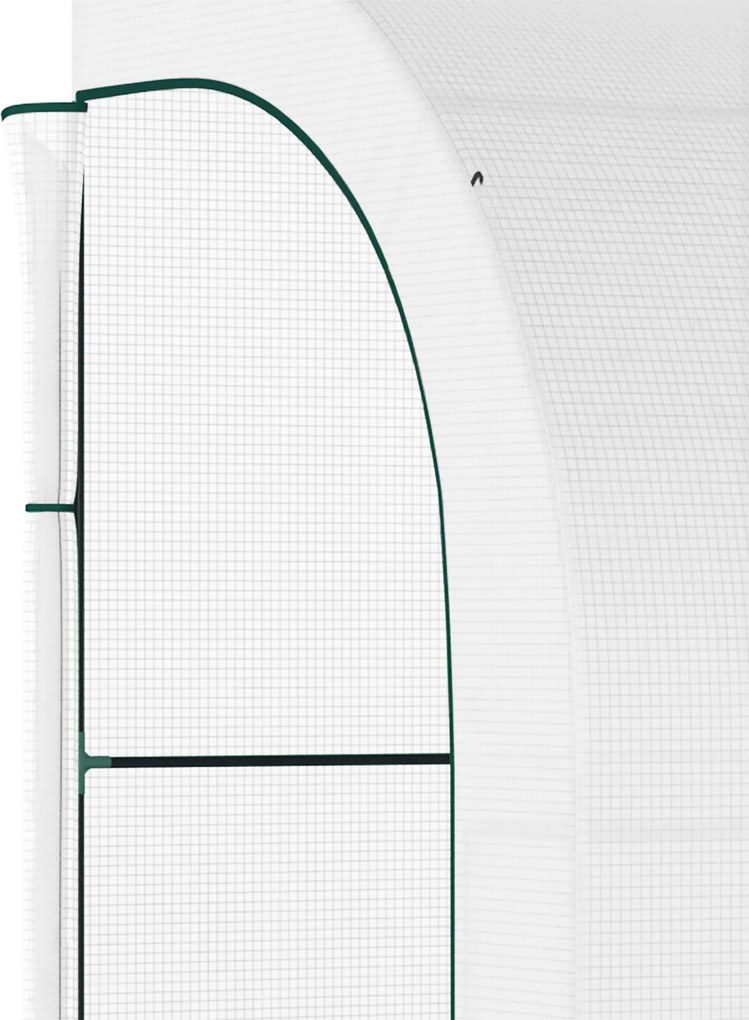 Outsunny Szklarnia ogrodowa z pokrywą foliową, UV-odporna, 3 poziomy, drzwi na zamku błyskawicznym, Biała